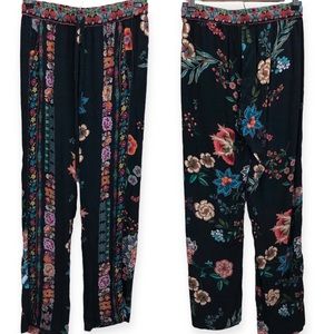 Johnny Was Floral Elastic Waist Pants